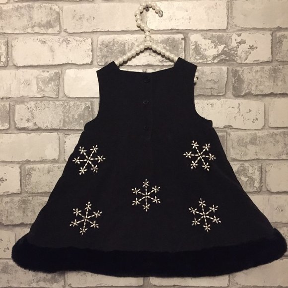 Vintage Holiday Snowflake Dress 6-12 Months - Picture 3 of 6